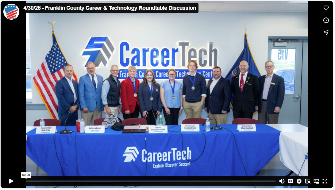 Senator Mastriano with a group of people at CareerTech
