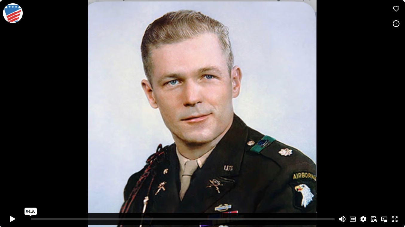 a photo of Dick Winters in uniform, light brown hair, blue eyes,