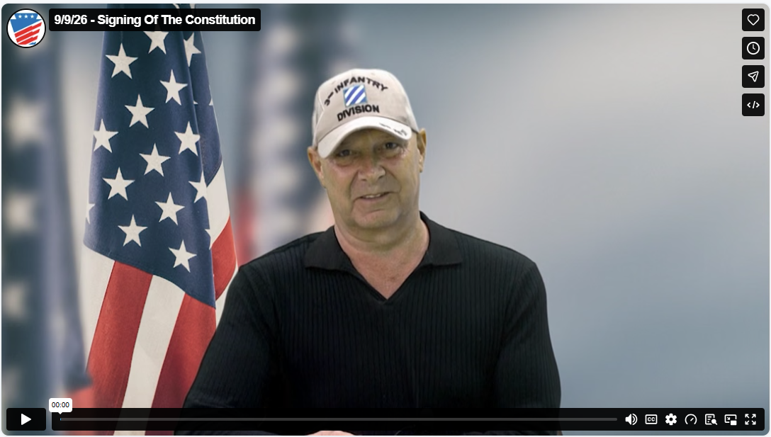Senator Mastriano with an American Flag behind him: video